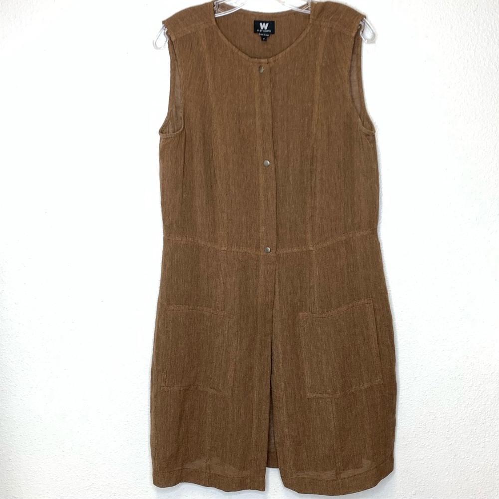 W by Worth Long Lagenlook Linen Tunic Size 8